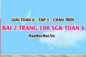 Giải bài 2 trang 100 Toán 6 Tập 1 SGK Chân trời sáng tạo